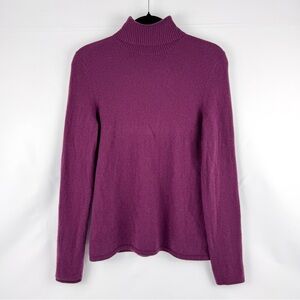 Sutton Studio Cashmere Magenta Purple Turtleneck Long Sleeve Sweater M Pullover